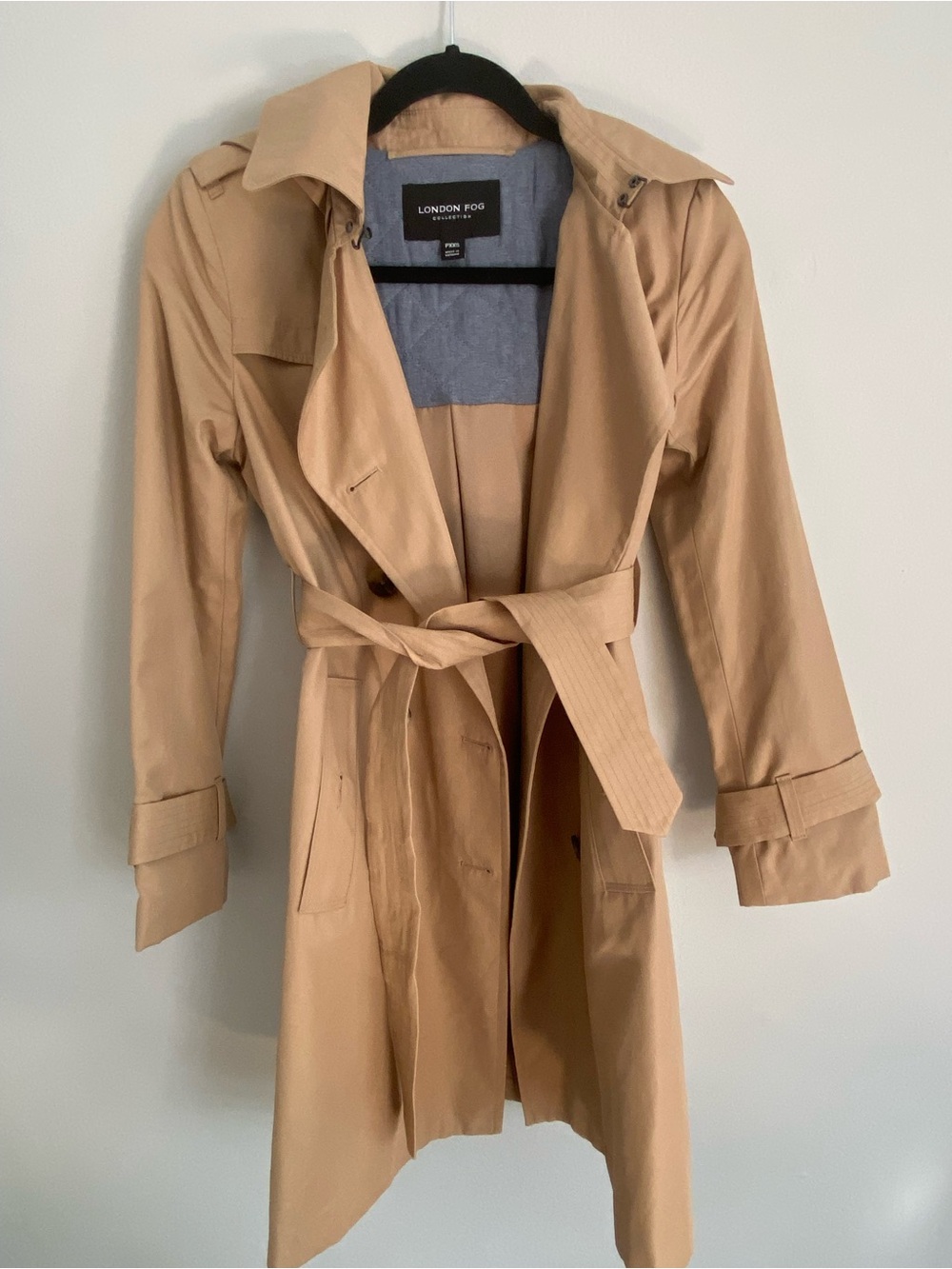 London Fog Beige/Tan Classic Belted Trench Coat